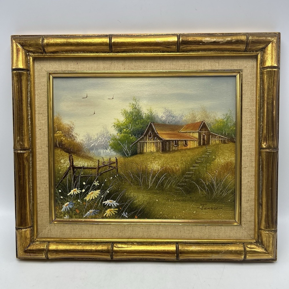 Vintage Original Landscape Oil Painting Framed Signed Janssen Numbered Read